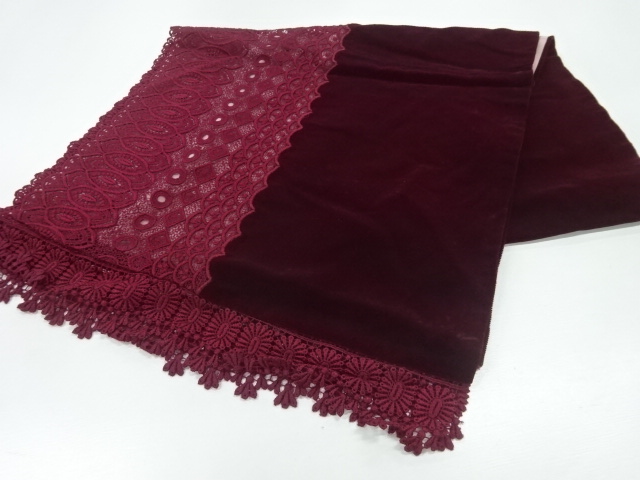 ビロードレース花模様ショール